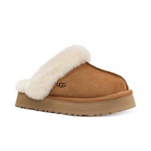 Women's Disquette Slip On Flats Chestnut Platform Ugg Slippers